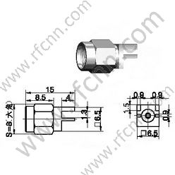 Montagem de borda feminina SMA para conector PCB RF
