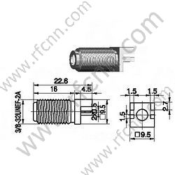 F fêmea montagem de borda para conector PCB RF