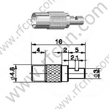 MCX Feminino Crimp Window Solder para RG178 RF Connector