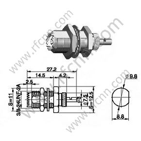 Mini UHF Feminino para RG178 RF Conector