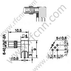 Ângulo direito do direito do ssmc para o conector RF do PWB