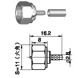 F RF Conector para RG179