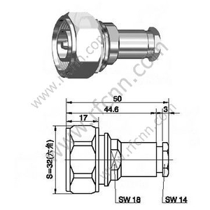 Din masculino 7/16 para conector RG58 RF