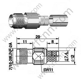 TNC feminino para conector RF LMR300