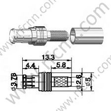 MCX masculino crimp para conector RG174 RF