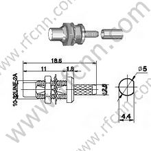 Montagem do painel fêmea do SMC para o conector RG174 RF