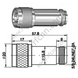 N macho para atenuador fêmea -attenation 15db