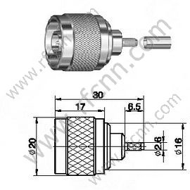 N masculino para conector RG316 RF