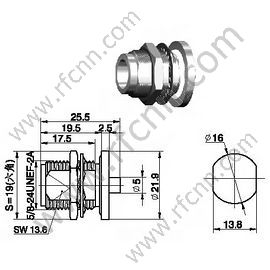 N antehuge fêmea para conector semi-rígido RG402 RF