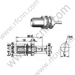 Sma feminino crimp para conector RG178 RF