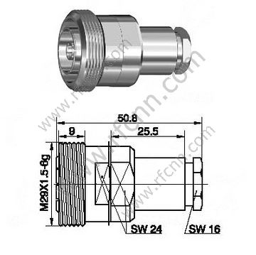 DIN 7/16 feminino para conector RG142 RF
