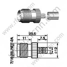 Fêmea TNC para Conector RG58 RF