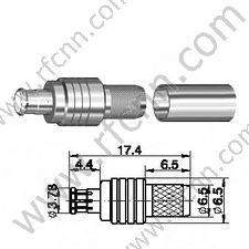 MCX masculino crimp para conector RG58 RF