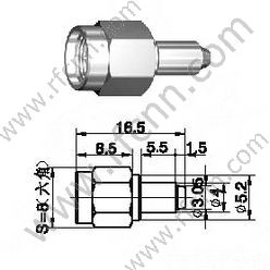 Sma masculino crimp para conector RG178 RF