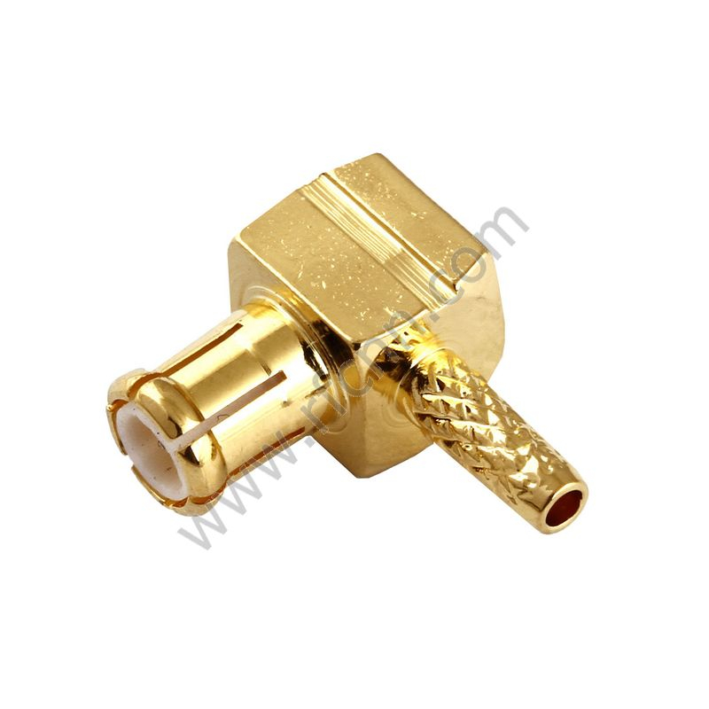 MCX masculino crimp ângulo direito para conector RG178 RF