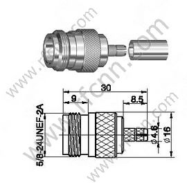 N feminino para conector RG58 RF