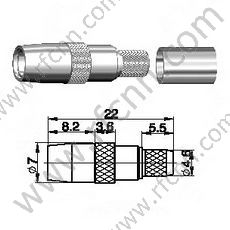 SMB masculino crimp para conector RG58 RF