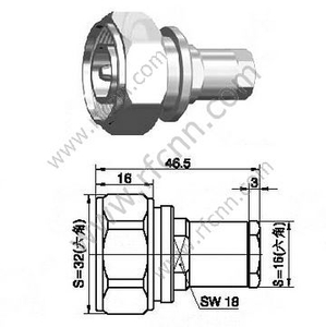Din masculino 7/16 para 3/8 "conector de RF de cabo flexível super