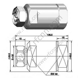 Din masculino 7/16 para 1 1/4 "conector de RF de cabo flexível super