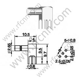SSMB masculino para conector RF PCB