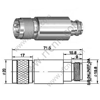 N masculino para o atenuador fêmea -attenation 30db