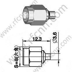 SMA Masculino Crimp para semi-rígido RG405 RF Conector