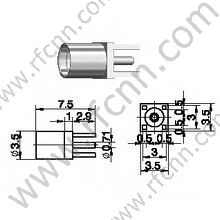 Fêmea MMCX para conector RF PCB