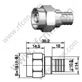 N masculino para conector RF LMR300