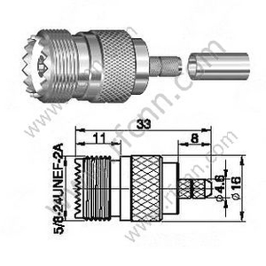 Crimp do feminino UHF para o conector RG142 RF