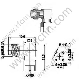 Ângulo direito masculino SSMA para o conector RF do PWB