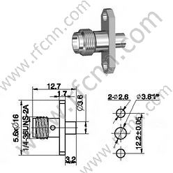 Flange do crimp do fêmea de SMA para o conector RG405 RF