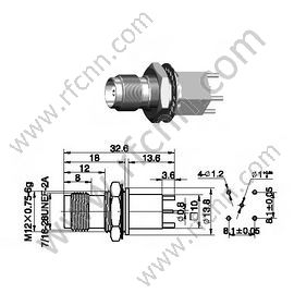 TNC feminino para conector RF PCB