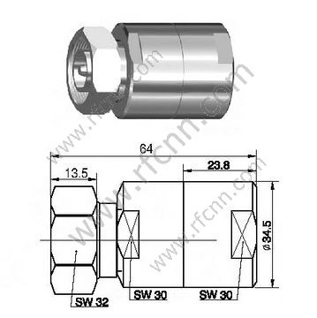 Din masculino 7/16 para 3/8 "conector de RF de cabo flexível super