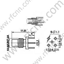 Fêmea SMC para conector RF PCB
