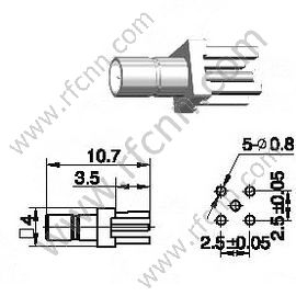 SSMB feminino para conector RF PCB