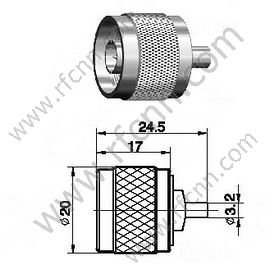 N masculino crimp para conector rg402 rf