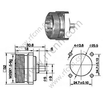 DIN 7/16 feminino para conector RF semi-rígido RG402