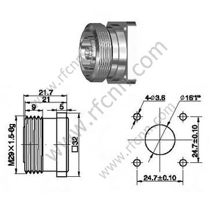 DIN 7/16 Conector de Microstrip Feminino RF