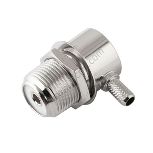 Uhf feminino crimp ângulo direito para conector rg58 -rf