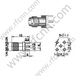 Fêmea SMA para conector RF PCB