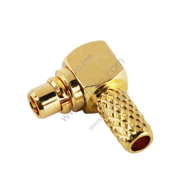 MMCX masculino ângulo direito crimpagem para RG316 - Conector RF