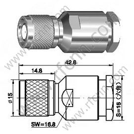 Braçadeira masculina TNC para o conector RG213 RF