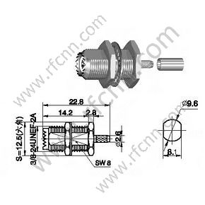 Mini UHF Feminino para RG174 RF Connector