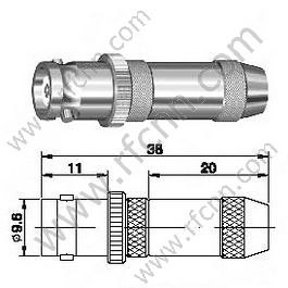 Fêmea do crimp do BNC para o conector RG142 RF