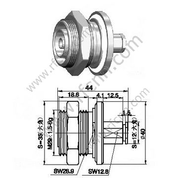 DIN 7/16 painel de antepeda montagem do painel para conector RG58 RF