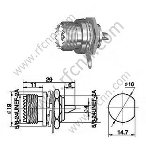 Conector de montagem do painel do antehead feminino UHF