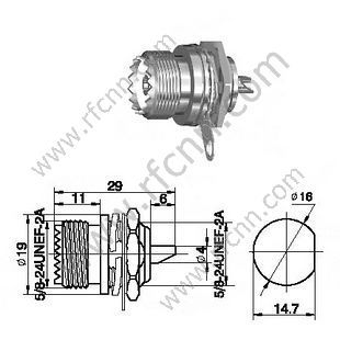 Conector de montagem do painel do antehead feminino UHF