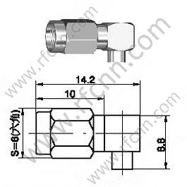 Ângulo direito do direito do crimp do macho SSMA para o conector RG405 RF