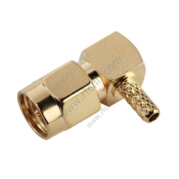 Ângulo direito do corro masculino de SMA para RG316 - conector RF