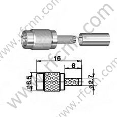 SMB masculino crimp para conector RG174 RF